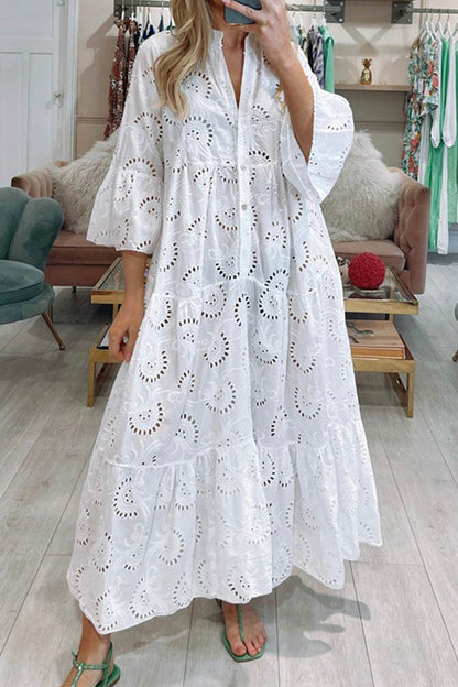 CD - Rochie evazată brodată