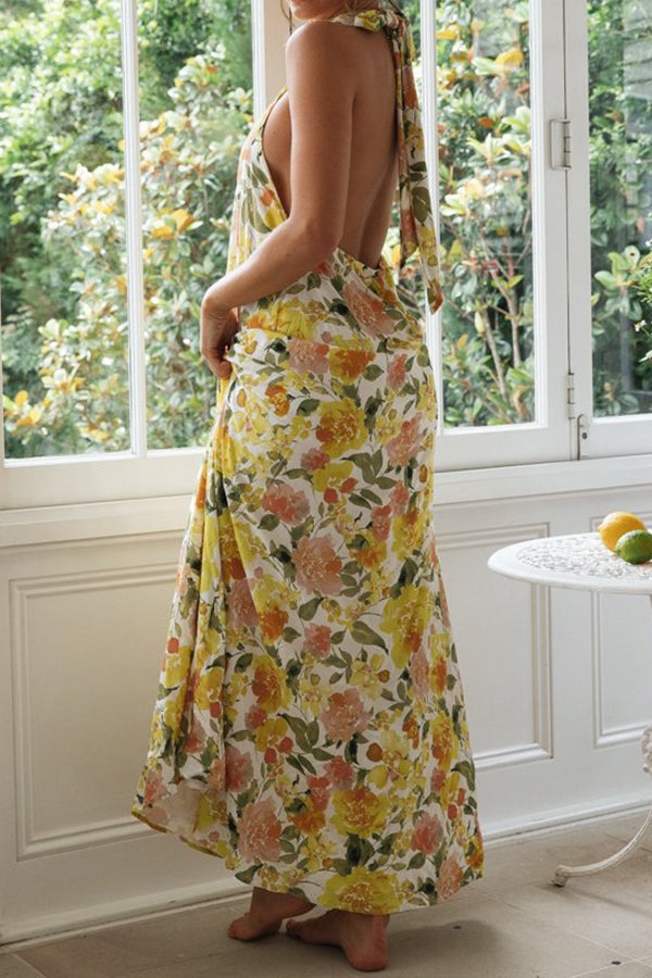 CD | Fashion halterneck rochie lungă fără spate