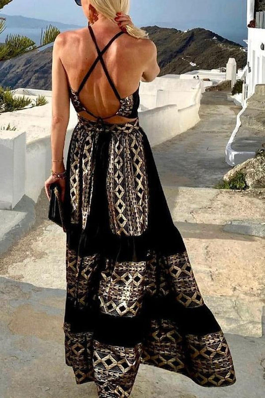 CD | Cocktails at sunset Rochie maxi fără spate