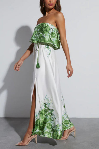 CD | Kesenia satin rochie maxi fără bretele