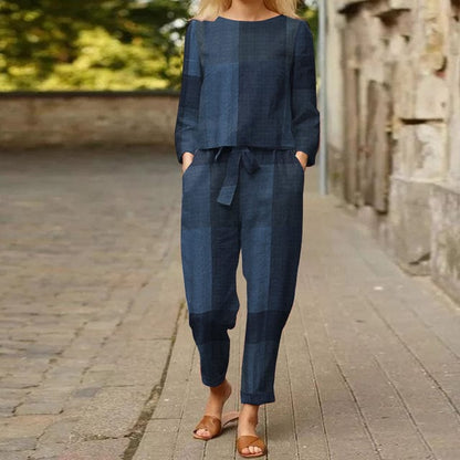 Buddhatrends Lucia Long Sleeve top + Trousers 2 Piece set | OOTD