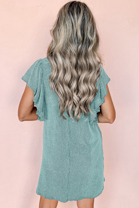 CD | Rochie mini în dungi cu mâneci fluture