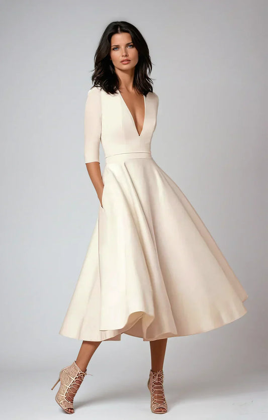 CD | rochie midi elegantă cu aspect vintage pentru femei