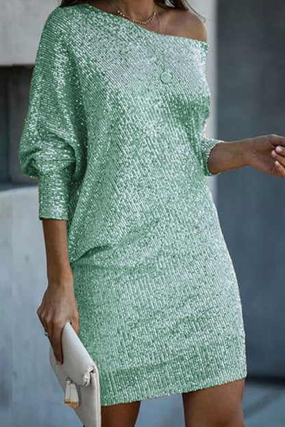 CD | Solid paiete Off-shoulder vrac Mini rochie