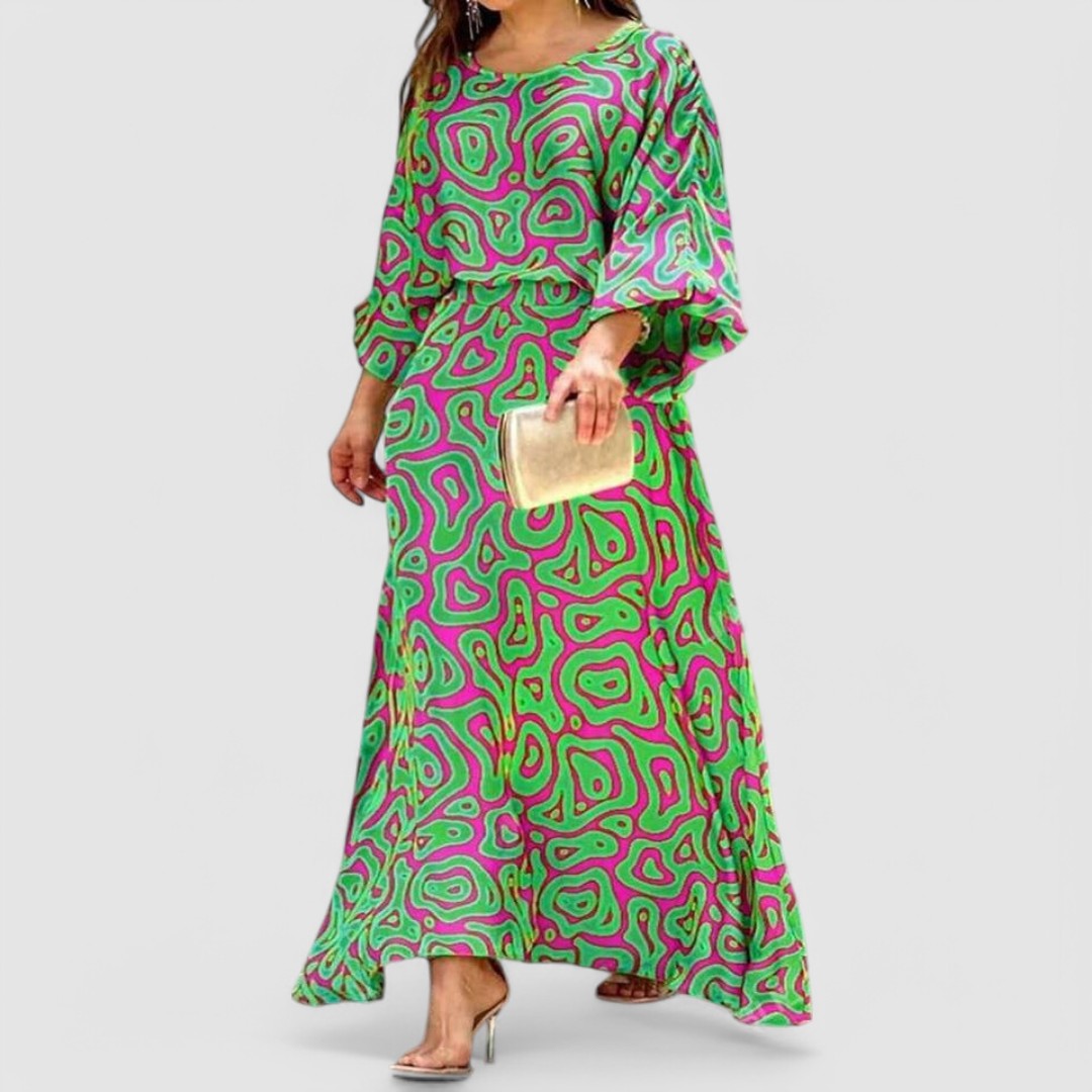 CD | Rochie maxi cu imprimeu abstract