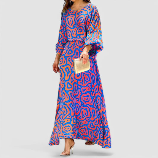 CD | Rochie maxi cu imprimeu abstract