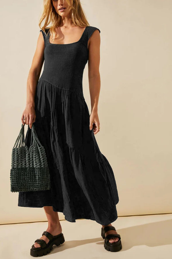 CD | ROCHIE MAXI FEMININĂ CU VOLANE SMOCKED
