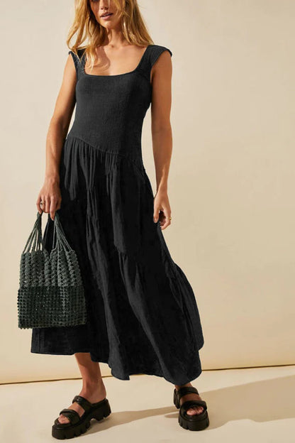 CD | ROCHIE MAXI FEMININĂ CU VOLANE SMOCKED