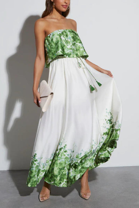 CD | Kesenia satin rochie maxi fără bretele