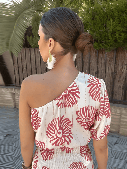 CD | Rochie mini elegantă de vară cu imprimeuri atrăgătoare