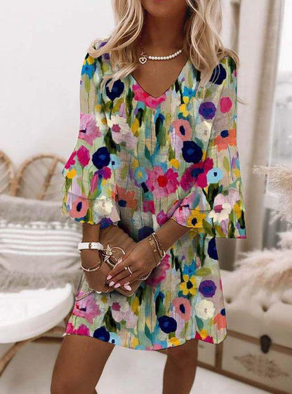 CD - Rochie mini romantică cu model floral