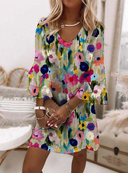 CD - Rochie mini romantică cu model floral