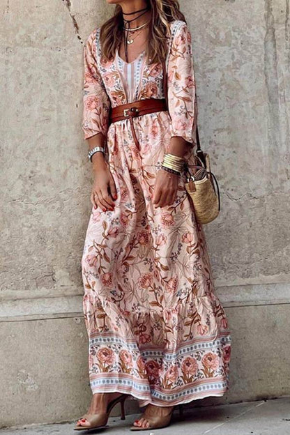 CD | Rochie maxi boemă cu imprimeu floral