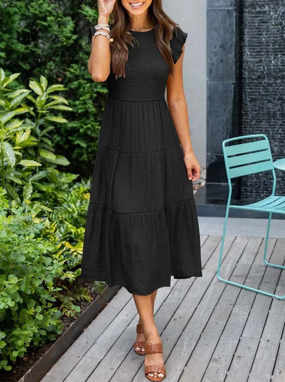 CD | Rochie midi fluidă cu cravată