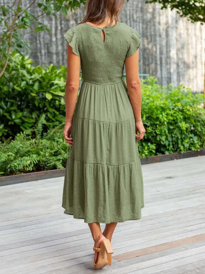 CD | Rochie midi fluidă cu cravată