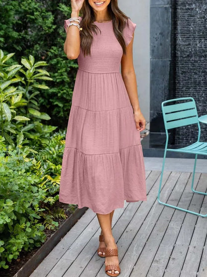 CD | Rochie midi fluidă cu cravată