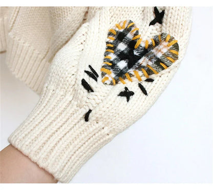 CD mână brodate Jumper femei vrac scurt