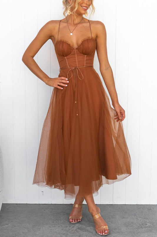 CD | Rochie midi Bustier din tul