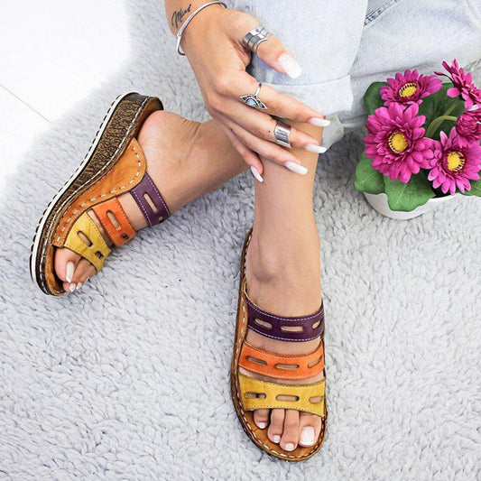 CD | Sandale de sprijin tricolore confortabile pentru femei