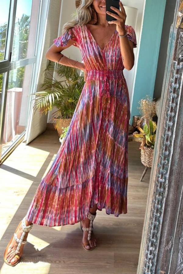 CD | Rochie maxi neregulată violet