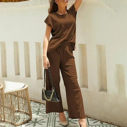 CD | MW - Set elegant din două piese cu pantaloni largi și tricou