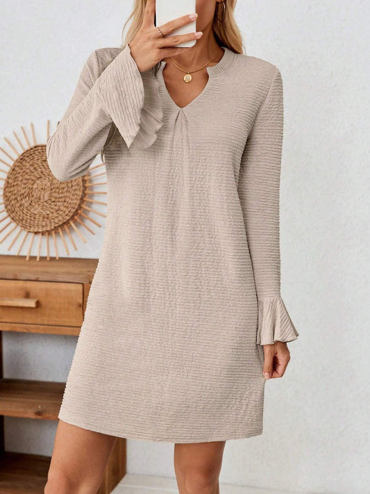 CD | Rochie mini crestată cu mâneci evazate