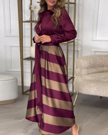 CD | Rochie maxi elegantă cu dungi