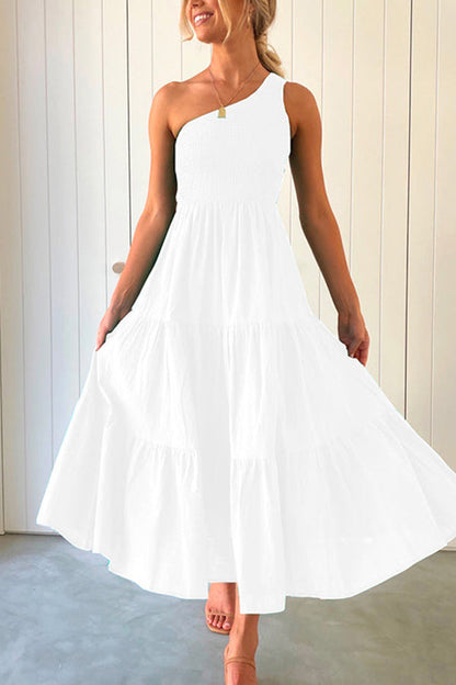 CD | Off-the-shoulder, fără mâneci, rochie maxi cu volane cu volane