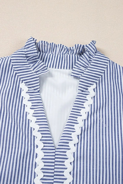 CD | Stripe Rochie mini fără mâneci, cu ric rac crestat