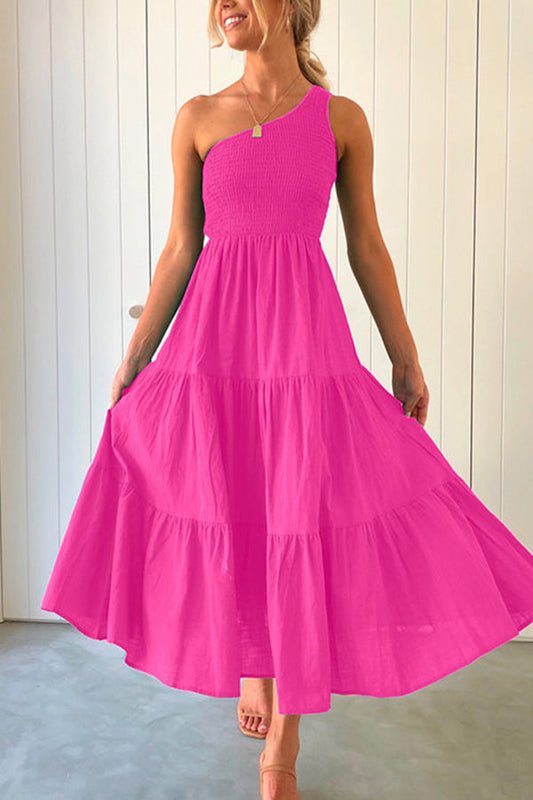 CD | Off-the-shoulder, fără mâneci, rochie maxi cu volane cu volane