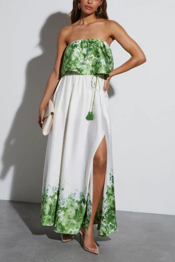CD | Kesenia satin rochie maxi fără bretele