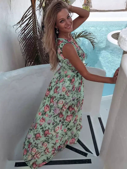 CD | Rochie maxi de vară cu imprimeu pentru femei