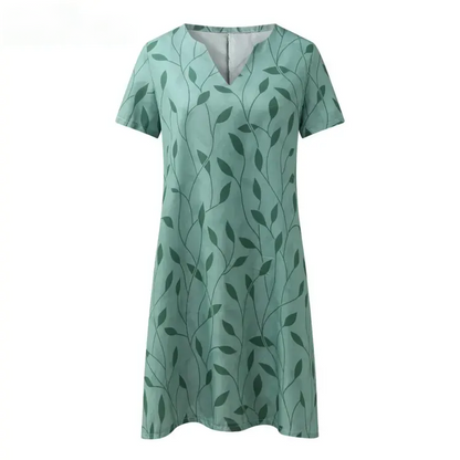 CD | Mini rochie femei frunze model cu mânecă scurtă