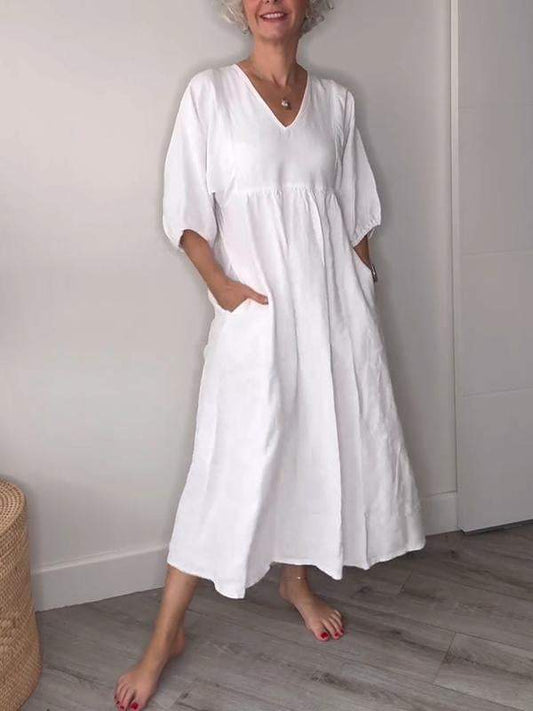 CD | Rochie maxi cu decolteu în V și eleganță relaxată