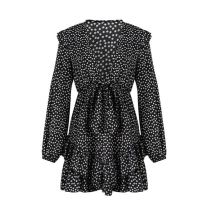 CD | Ladies Dress Boho Floral Ruffle scurt Mini rochie
