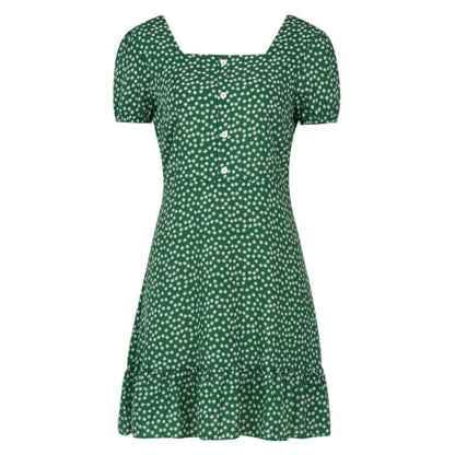 CD | Ladies Dress Boho Floral Ruffle scurt Mini rochie