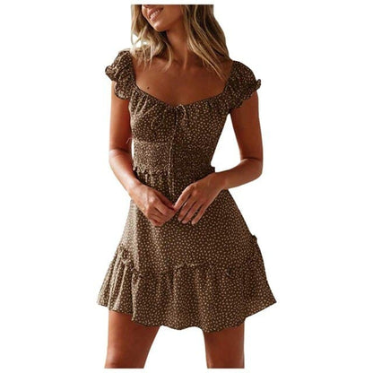 CD | Vara Sexy Mini Rochie Femei Alb Noua Rochie Femei Vara Floral Rochie Femei Vechi Hot Sale Vintage