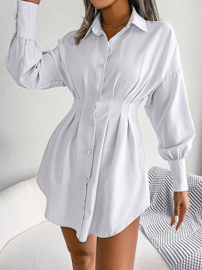 CD | Rochie mini asimetrică cu mâneci lanternă și talie